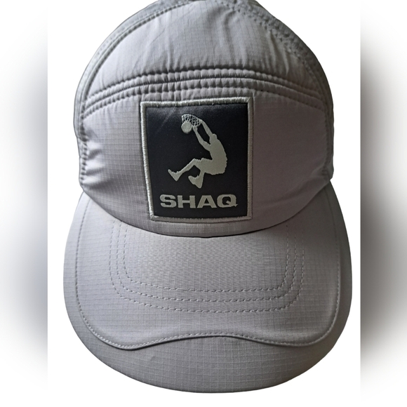 ZARA SHAQ light grey baseball cap hat quilted front slide adjustable back Medium - Picture 2 of 8